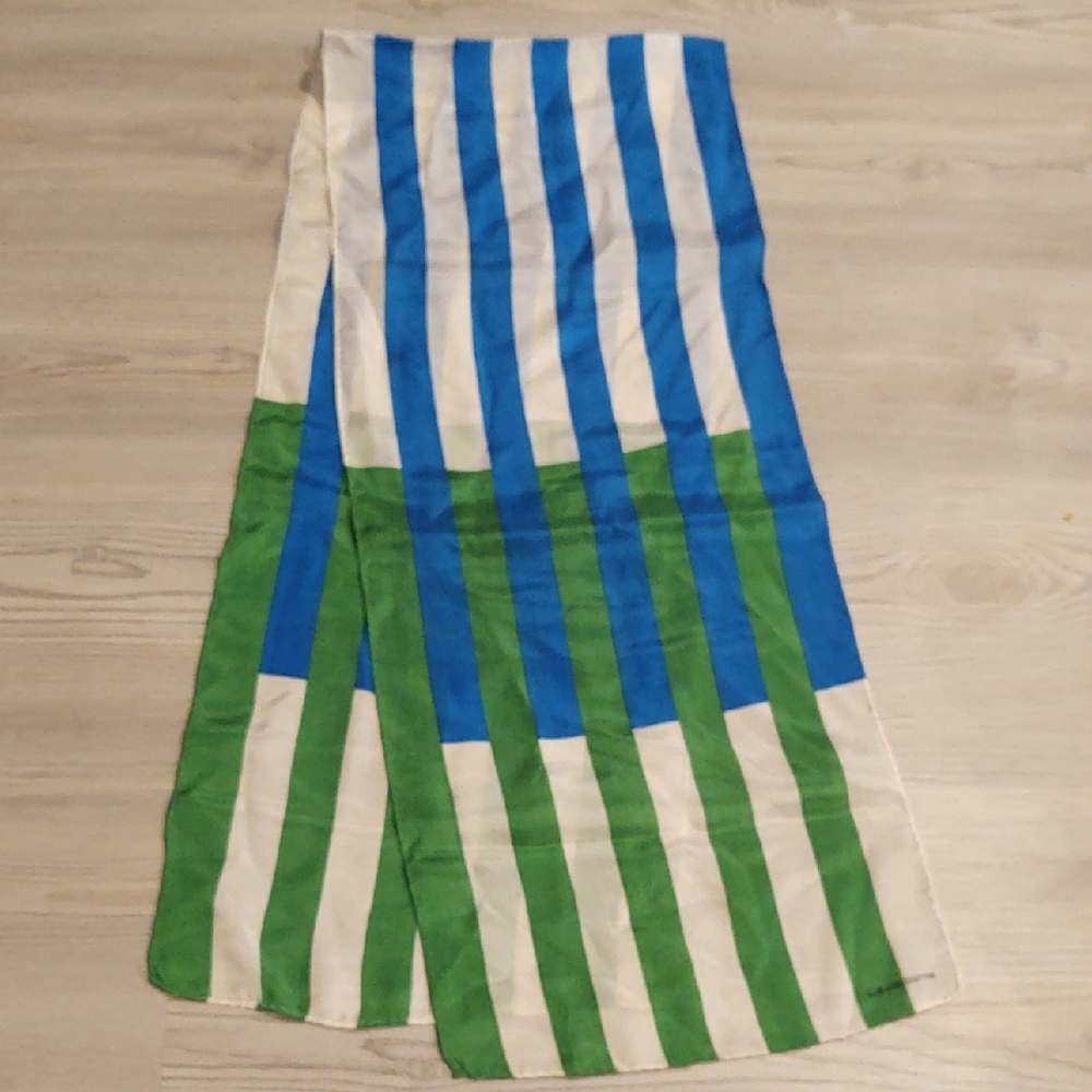 Striped Blue and Green Scarf